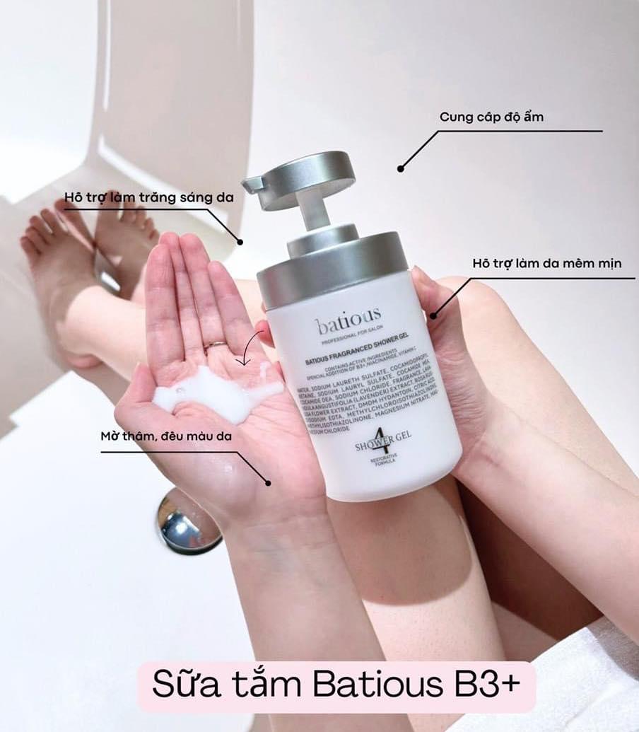 Sữa Tắm Trắng Da Batious Hương Nước Hoa 500ml có Tặng Set Gội Xả Batious Mini