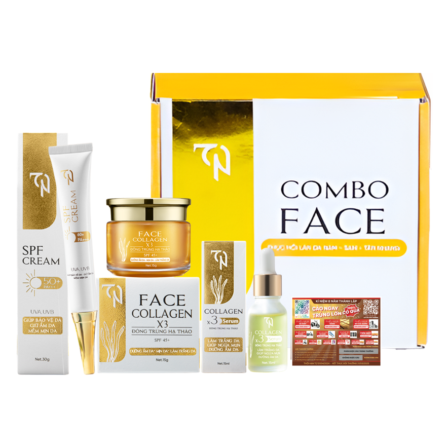 Combo Kem Face Ngày Collagen X3 TN Mỹ Phẩm Đông Anh  Giữ ẩm và giúp da luôn mềm mại và tươi trẻ