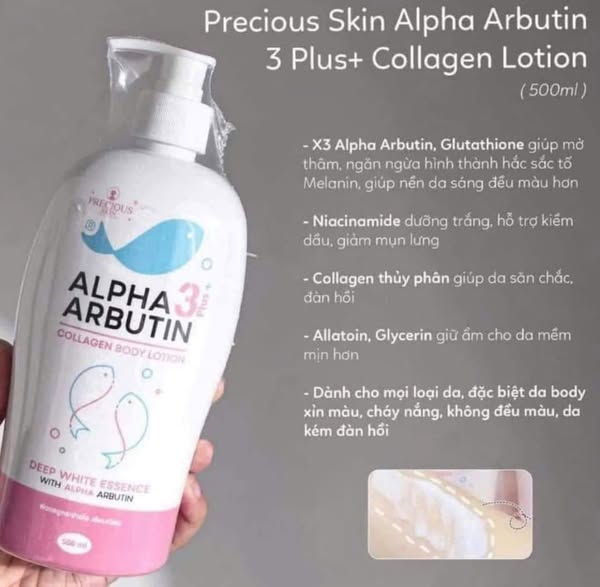 Sữa Dưỡng Thể Alpha Arbutin Collagen Lotion Dưỡng Trắng Da 500ml với khả năng kích trắng dưỡng trắng da cao trên thị trường hiện nay