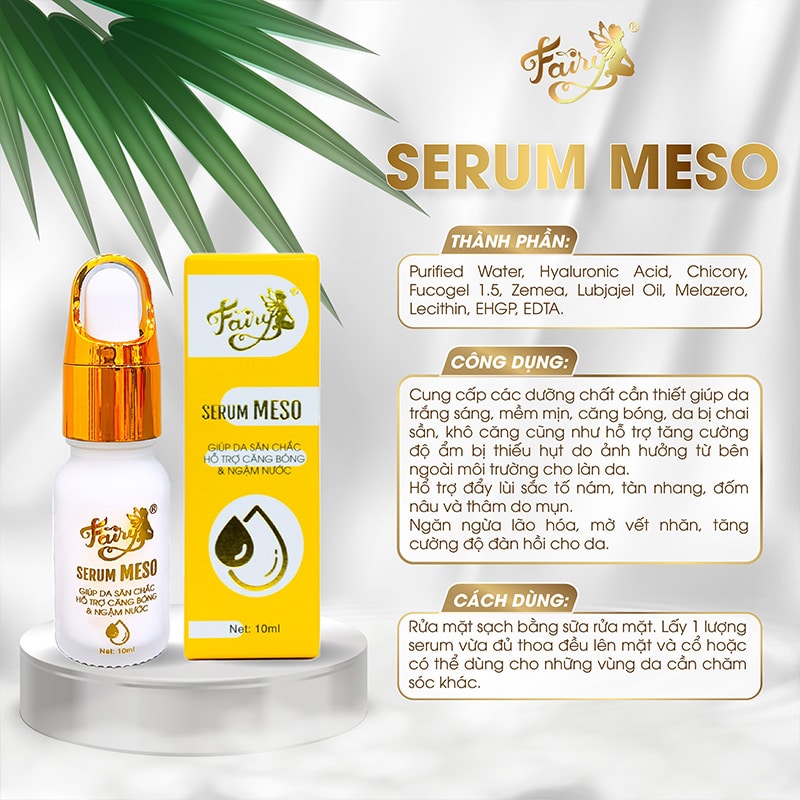 Serum Meso Fairy dưỡng trắng dưỡng ẩm căng bóng  10ml