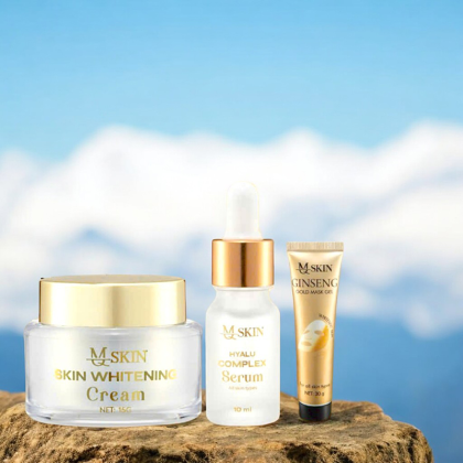 Combo Kem Face Nhân Sâm Ban Ngày MQ Skin Whitening Cream + Serum Hyalu Complex