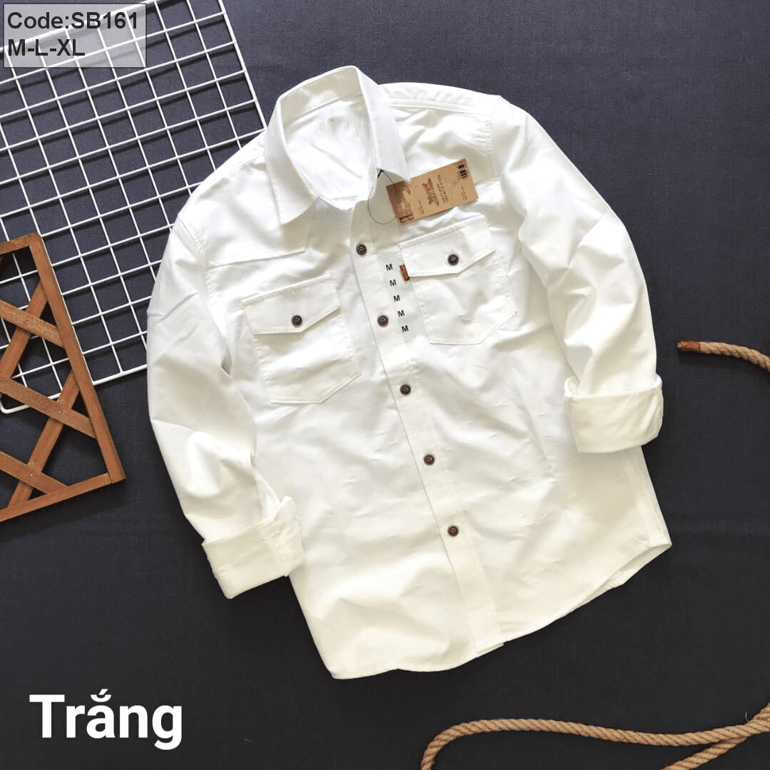 Địa chỉ sỉ sơ mi nam tay dài 2 túi cao cấp
