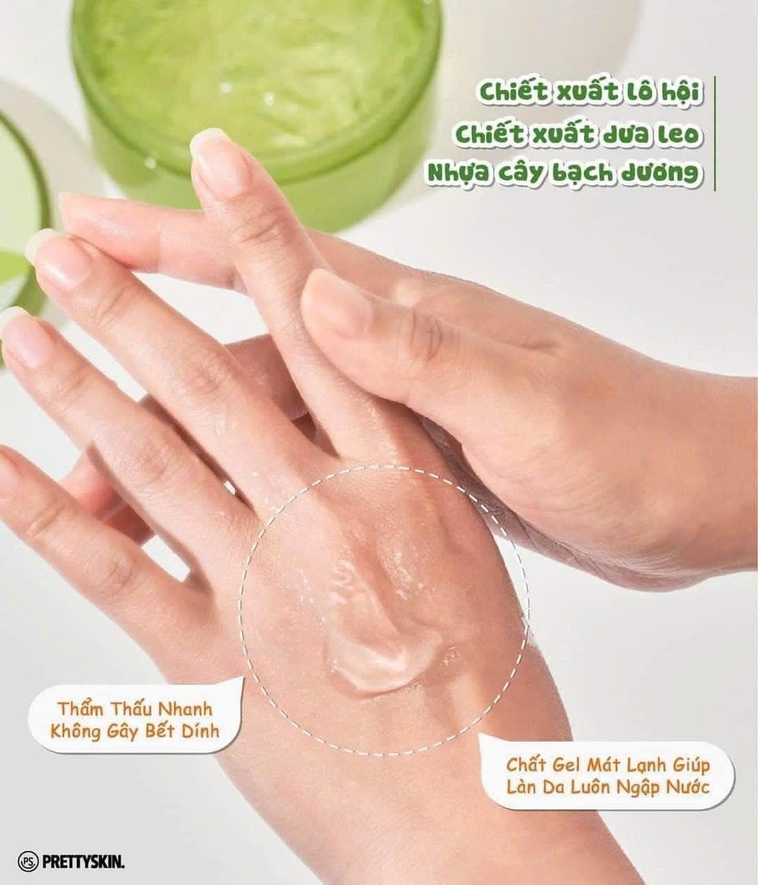 Gel Dưỡng Da Lô Hội  Pretty Skin Aloe Vera Soothing Gel với chiết xuất hoàn toàn từ lô hội nguyên chất 100%