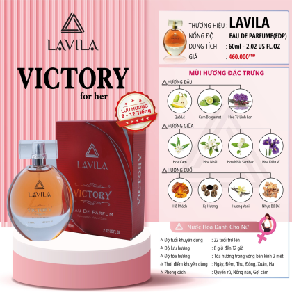 Nước Hoa Nữ Lavila Victory 60ml phong cách Quyến Rũ  Nồng Nàn  Gợi Cảm