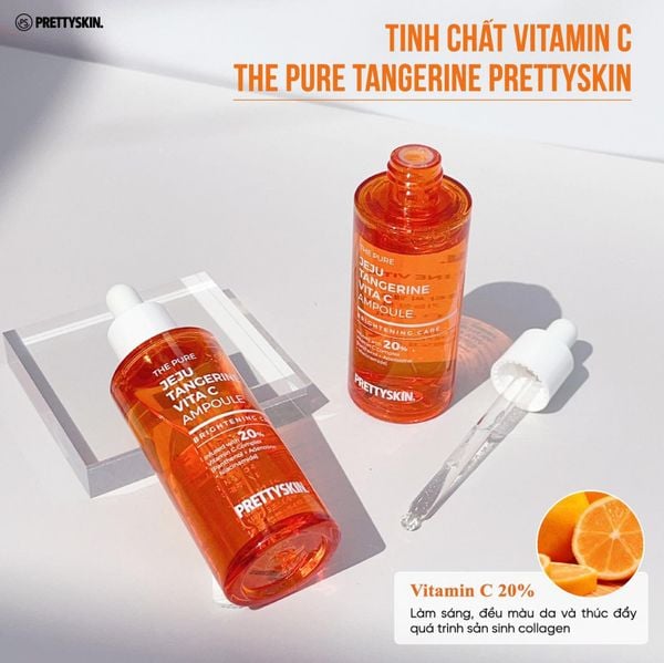 Serum Trắng Da Prettyskin The Pure Jeju Tangerine Vita C Ampoule 52ml
