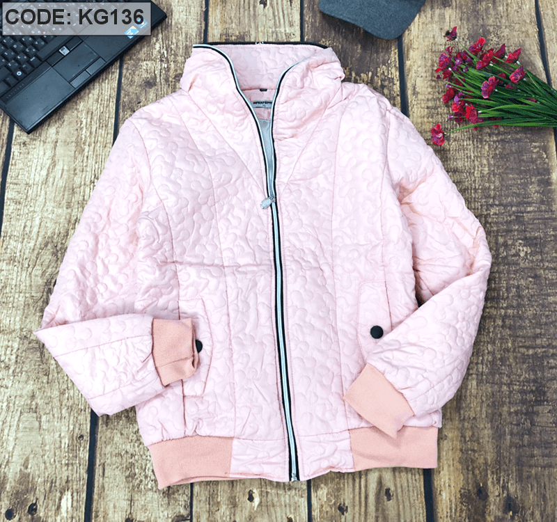 Bỏ sỉ áo khoác phao nữ dây kéo bạc
