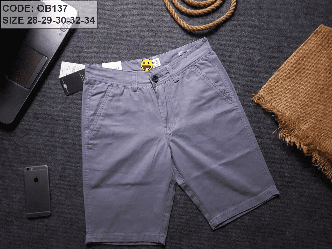 Quần short kaki nam quần lỡ P&B