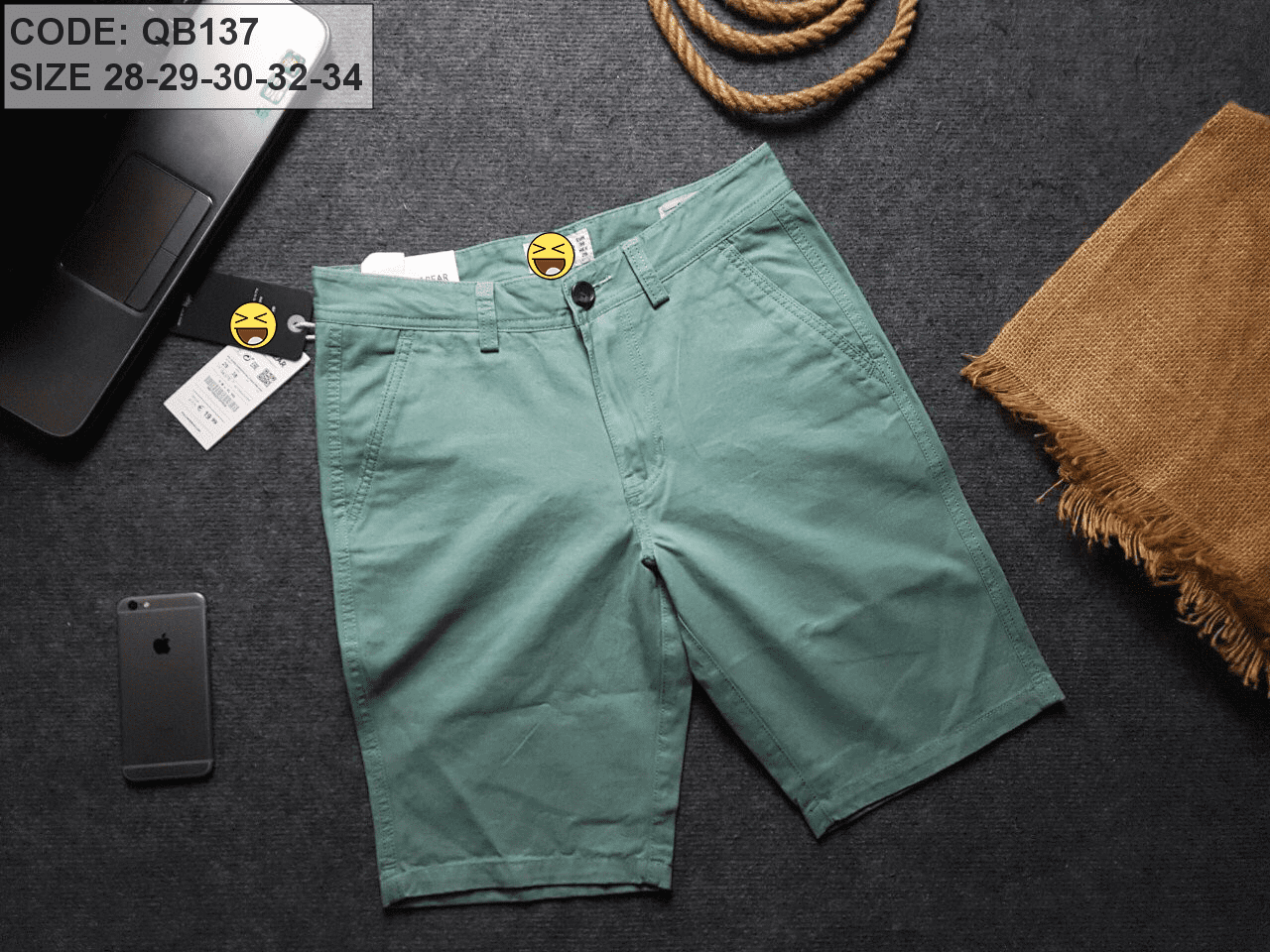 Quần short kaki nam quần lỡ P&B