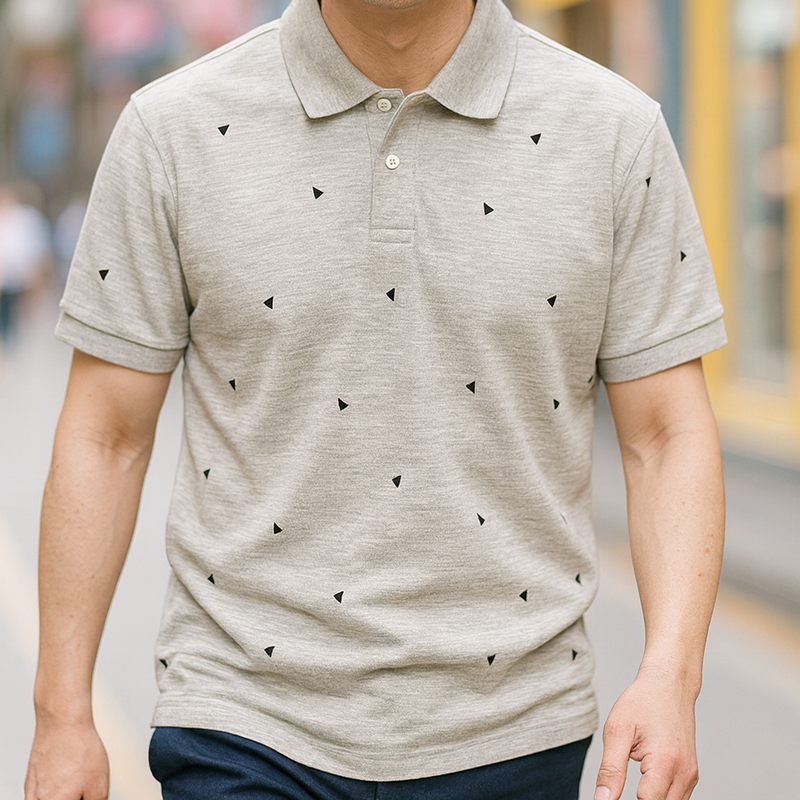 Áo Thun Nam Có Cổ Polo In Hình Tam Giác 11 Áo Thun Nam Có Cổ Polo In Hình Tam Giác