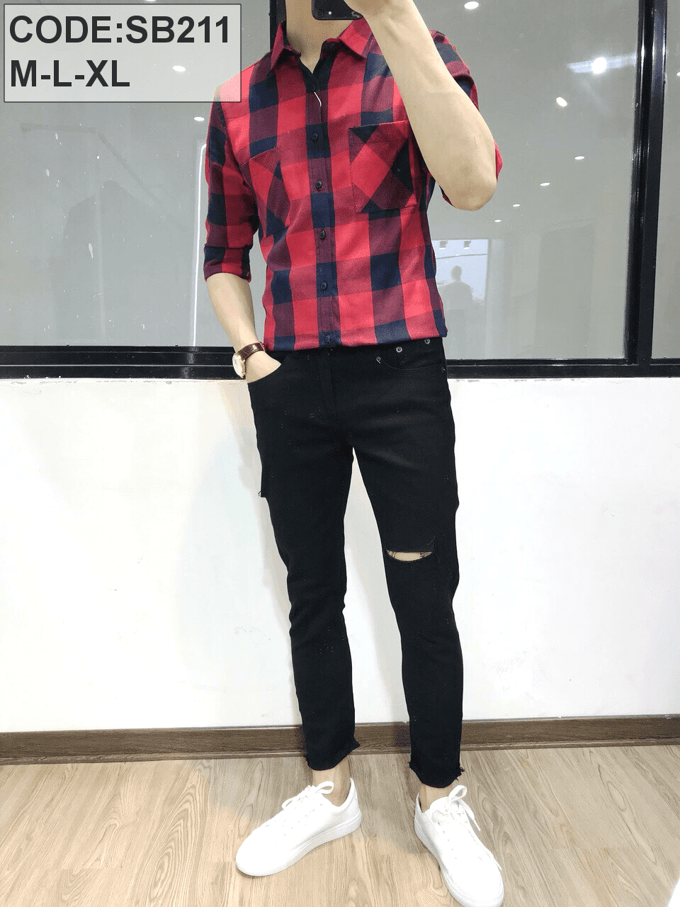 Bỏ sỉ sơ mi sọc to nam 2 màu