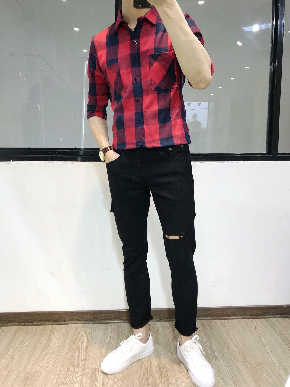 Bỏ sỉ sơ mi sọc to nam 2 màu