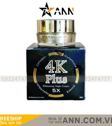 Kem Dưỡng Trắng Da Ban Đêm 4K Plus 5X Màu Đen - 8858955005357