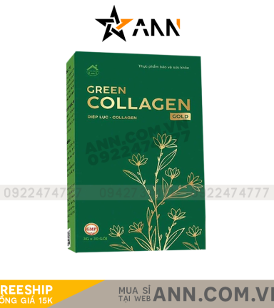 Diệp Lục Collagen Gold Hộp Lớn 30 Gói Green Family - 8936095911353