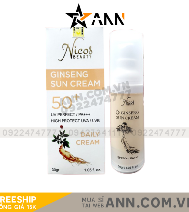 Kem Chống Nắng Rể Sâm Nicos Beauty - 8936177940172