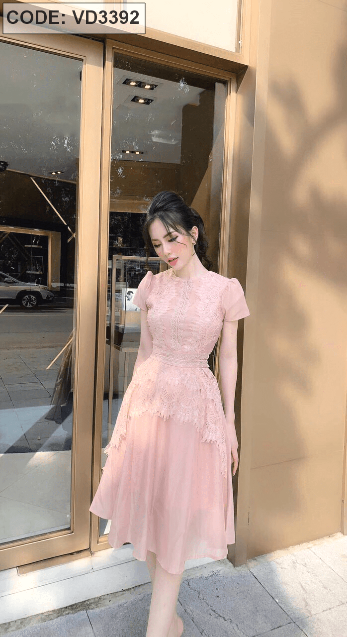 Chân váy xòe màu hồng cam | Shopee Việt Nam