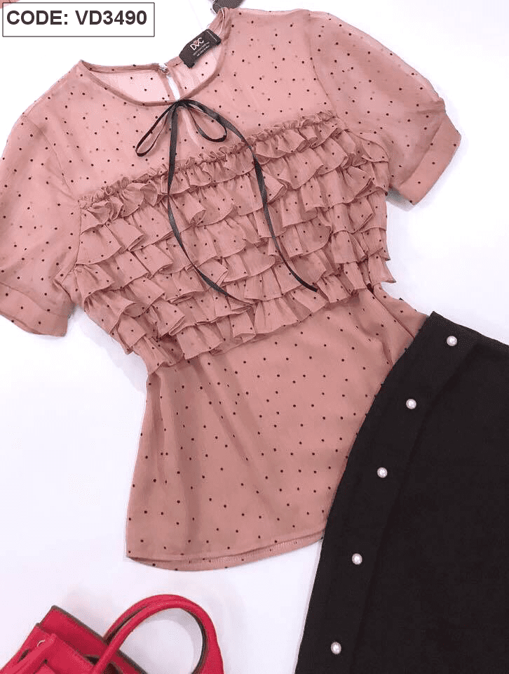 Set áo váy Golf nữ BG đen hồng thời trang  CH480