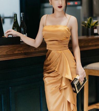 Chân váy lụa Shebyshj màu vàng gold - Dani Skirt - Chân váy | ThờiTrangNữ.vn
