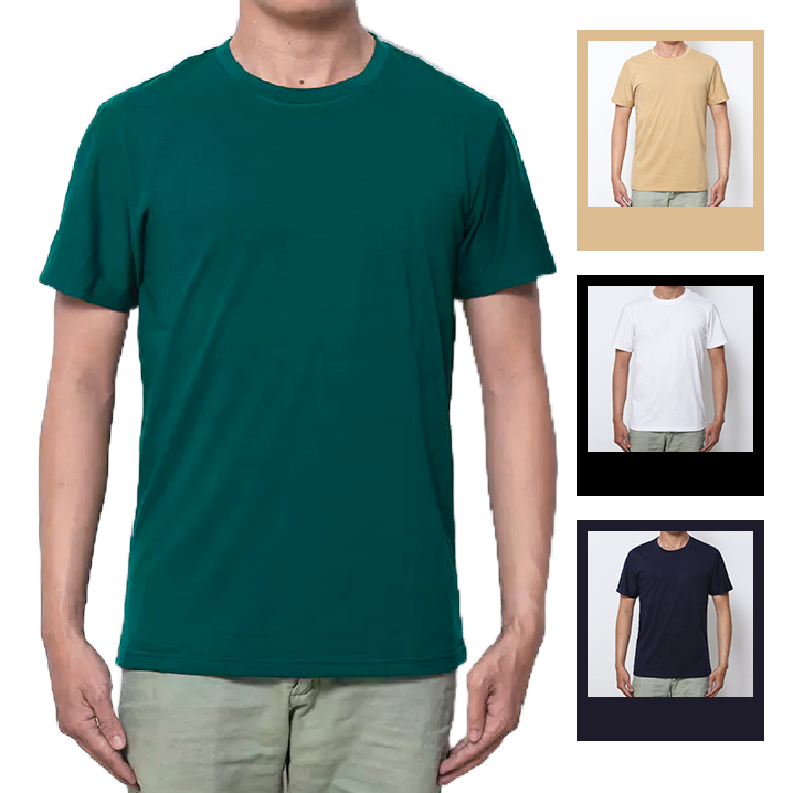 ab422-4.png Áo Thun Nam Cổ Tròn Tay Ngắn Màu Trơn Đơn Giản (Có Size 3XL) - AB422