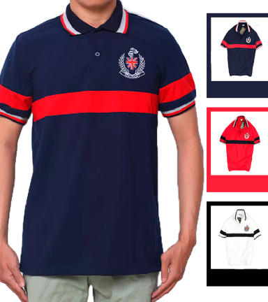 Áo Thun Nam Có Cổ Vải Cá Sấu Thêu Logo Cổ Phối - CS119