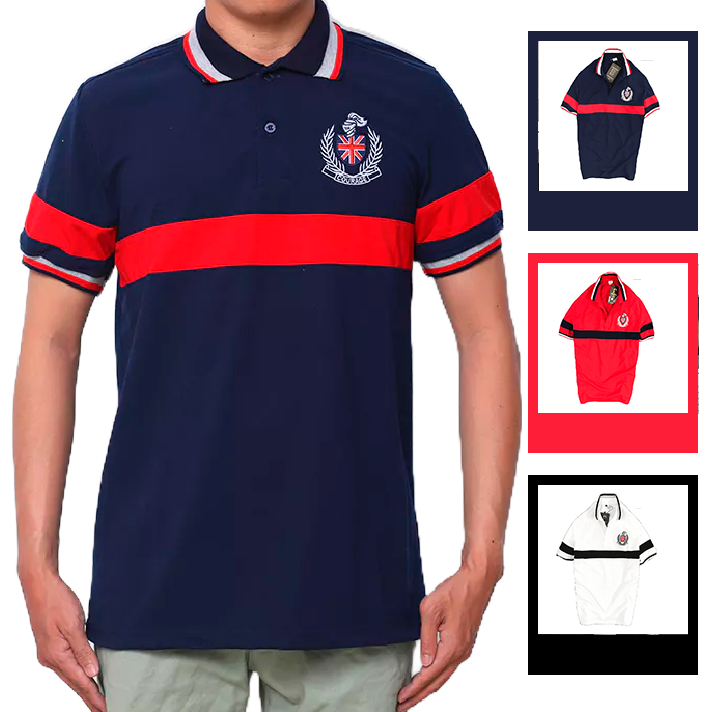 cs119.png Áo Thun Nam Có Cổ Vải Cá Sấu Thêu Logo Cổ Phối - CS119