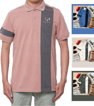 Áo Thun Cá Sấu Nam Có Cổ Phối Marc Jasson - CS127