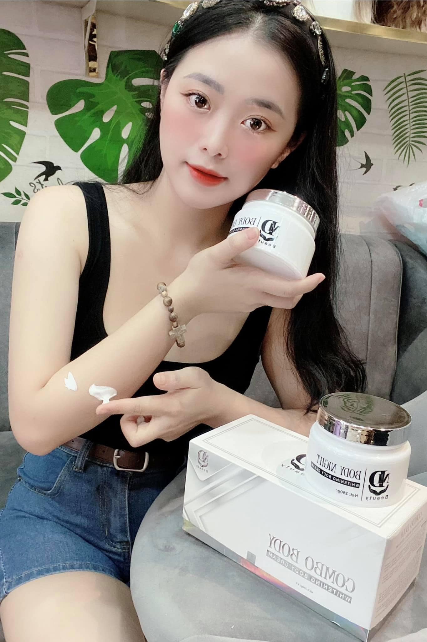 Combo 2 hủ kem body trắng da ngày đêm MD Beauty chính hãng