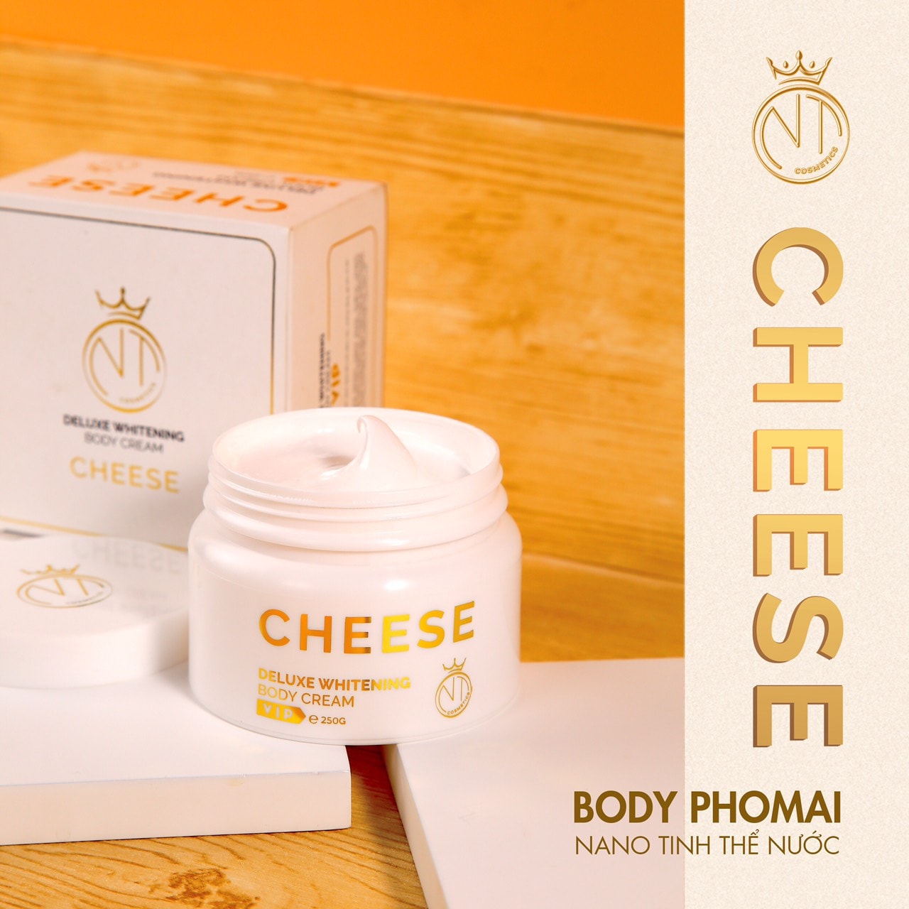 Kem body Cheese siêu mướt, siêu kích trắng, siêu kháng nước