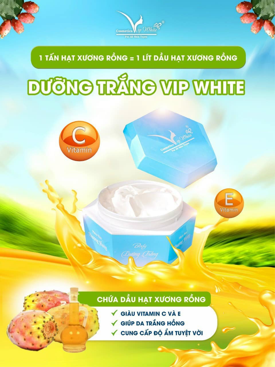 Bạn đang khao khát có làn da trắng hồng mịn màng như bao cô gái khác đã có combo body truyền trắng VIP WHITE giúp bạn