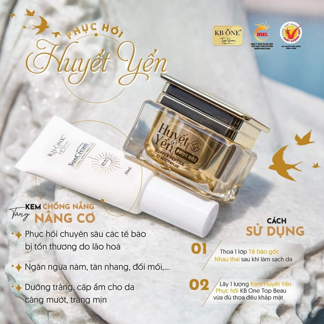 Nâng Niu Và Chăm Sóc Da Với Kem Dưỡng Huyết Yến Phục Hồi KB One 4 Nâng Niu Và Chăm Sóc Da Với Kem Dưỡng Huyết Yến Phục Hồi KB One