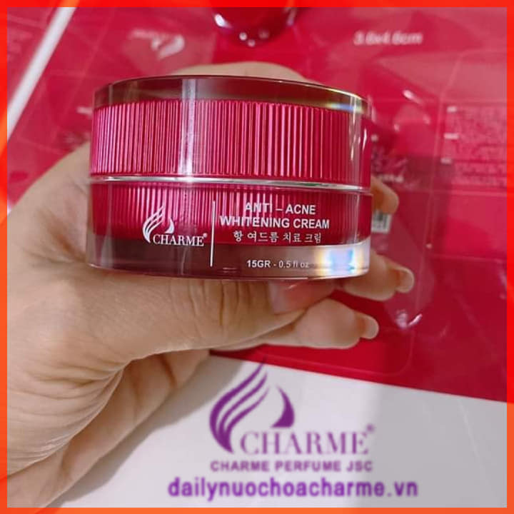 Kem trị mụn trắng da thông đỏ Charme Anti Acne Whitening Cream