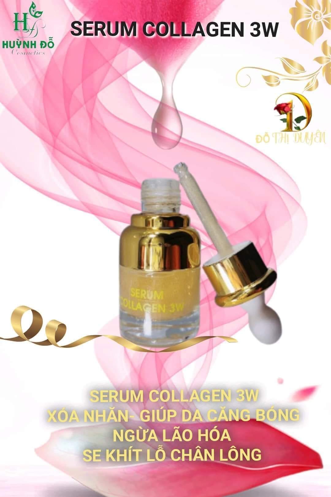 Serum collagen Huỳnh Đỗ 3w da căng mướt sau 1 đêm sử dụng luôn ý