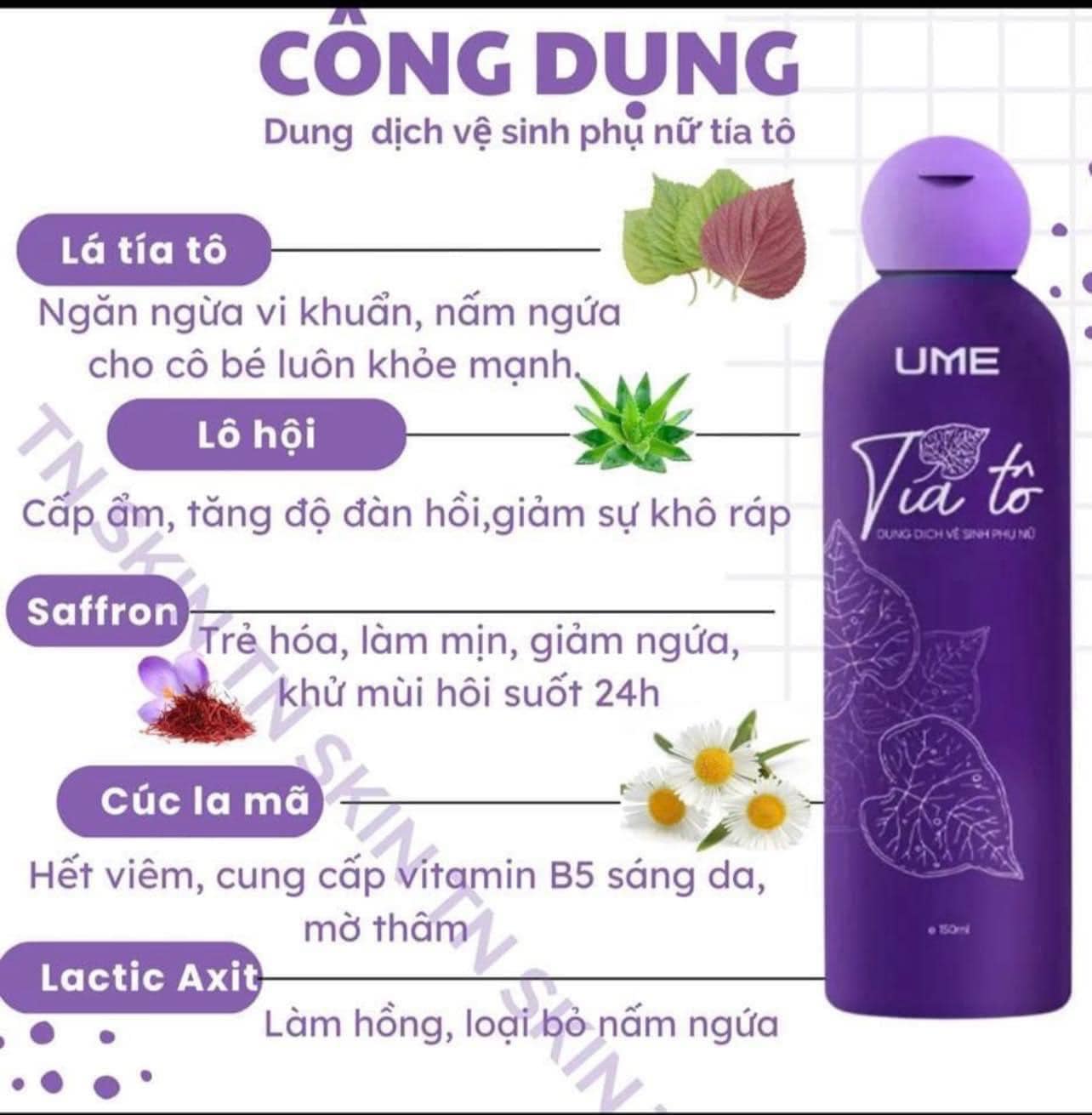 Chăm sóc dịu nhẹ thoáng sạch tự tin với dung dịch Tía Tô UME