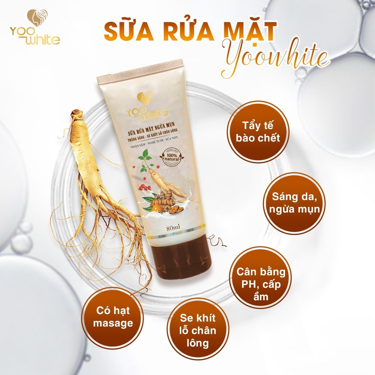 Sữa rửa mặt ngừa mụn Yoo White