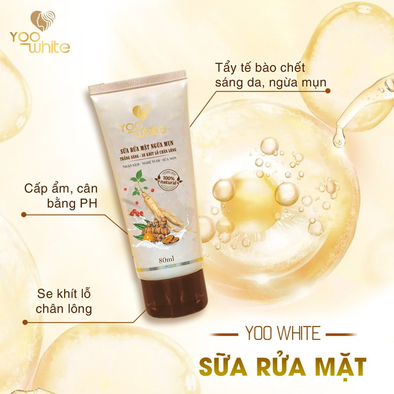 Sữa rửa mặt ngừa mụn Yoo White