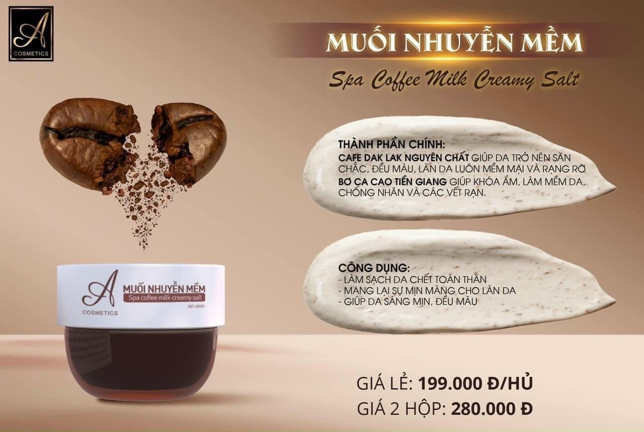Muối Nhuyễn Mềm – Spa Coffee Milk Creamy Salt - A COMESICS