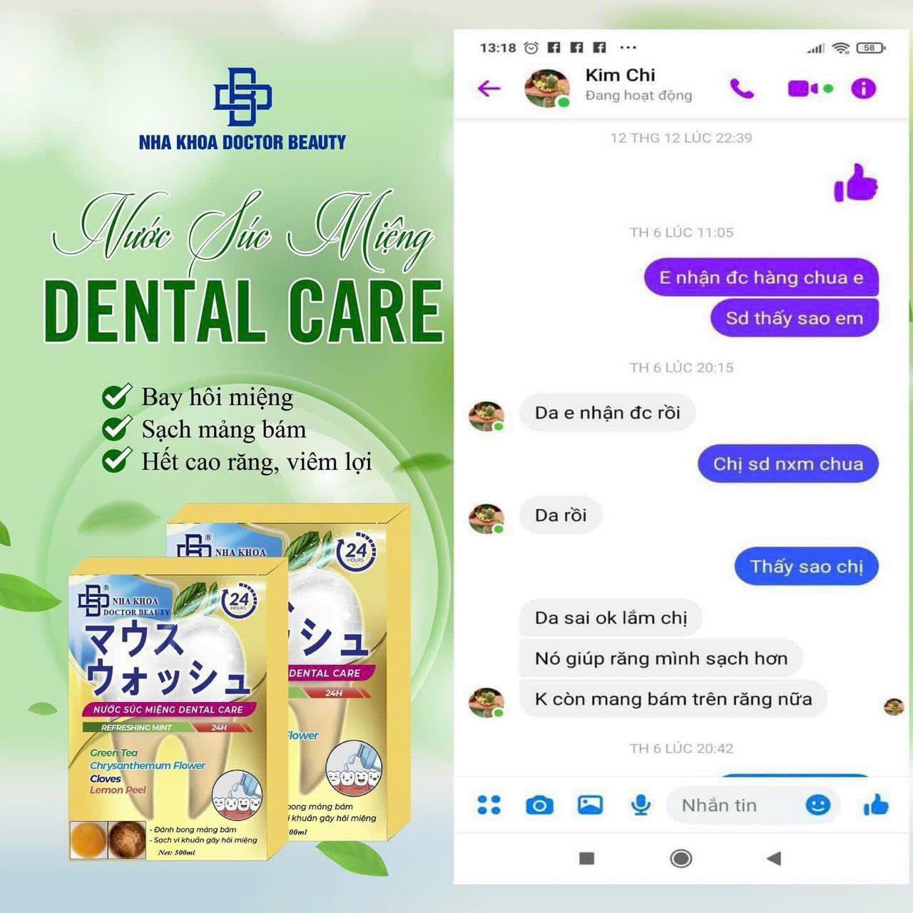 Nước súc miệng Dental Care đánh bay vàng răng hôi miệng bên em có đang có chương trình tri ân khách