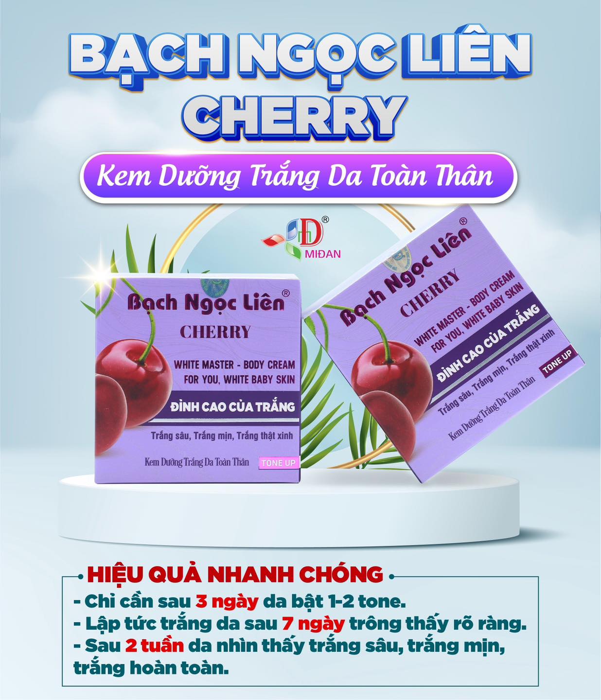 Bạch Ngọc Liên Cherry trắng sâu trắng mịn trắng dài lâu