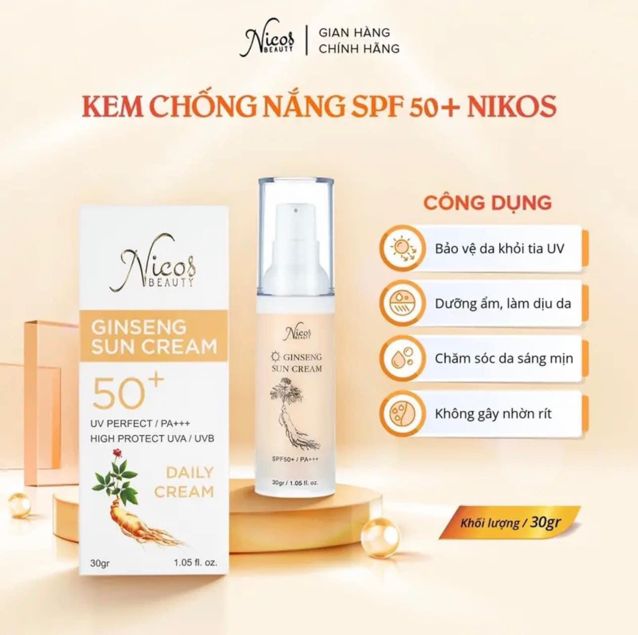 Say hi Kem sữa chống nắng rễ sâm Nicos xài là ghiền