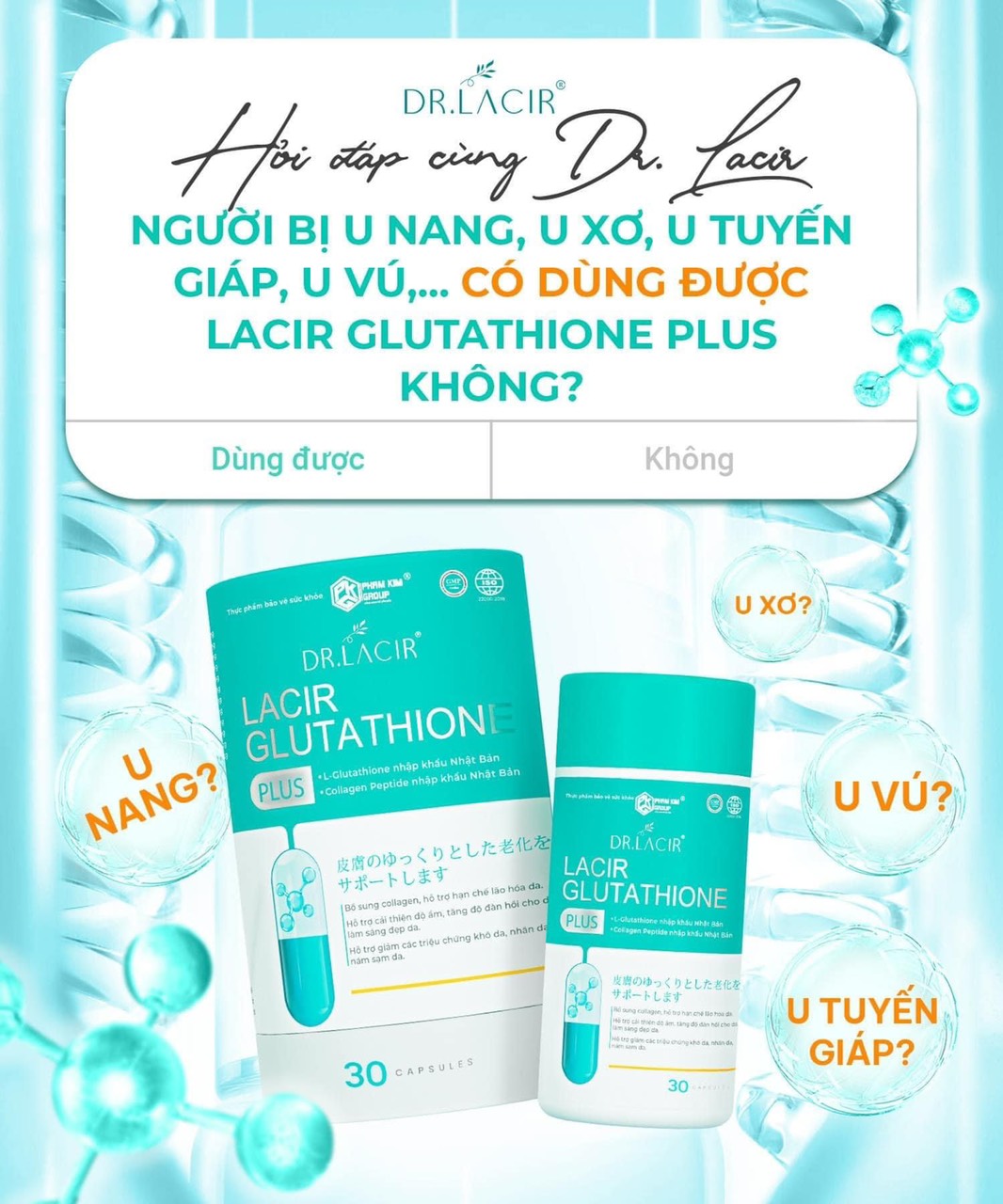 Phiên bản mới gấp đôi L- GLUTATHIONE tinh khiết ta nói nó đẹp từ ngoại hình cho tới chất lượng và cái "zá" luôn