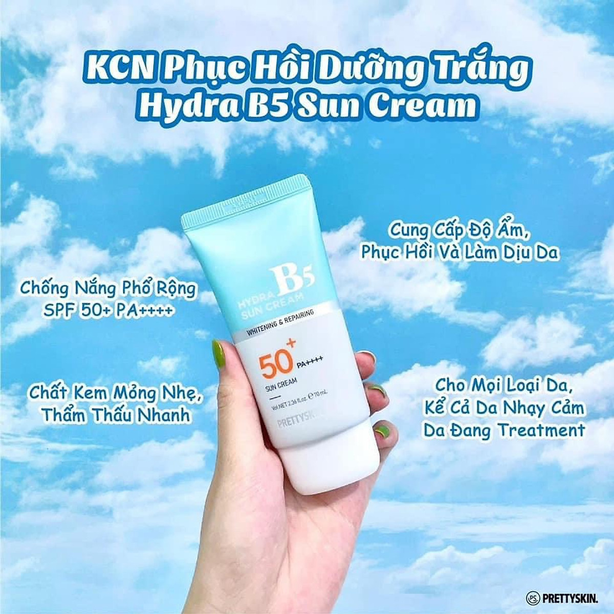 Kem chống nắng Prettyskin Hydra Sun Cream B5 SPF50+ PA++++