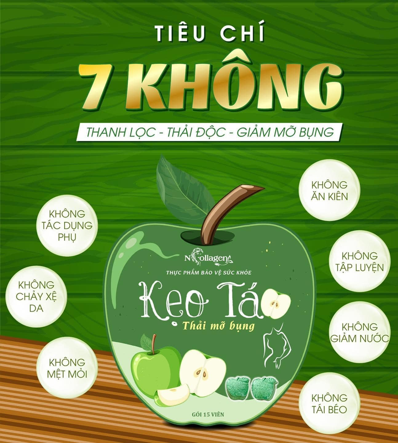 VỀ ĐÍCH" BỤNG PHẲNG EO THON CÙNG KẸO TÁO NCOLLAGEN