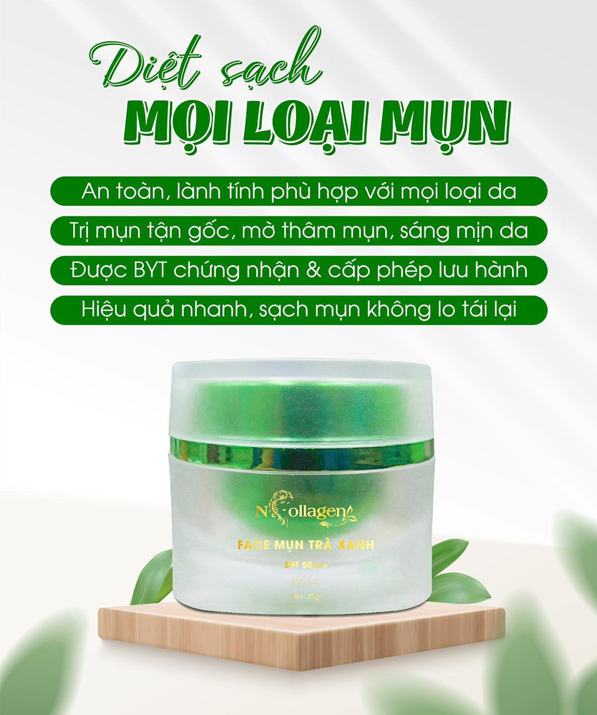 Kem Face Giảm Mụn Tinh Chất Trà Xanh N Collagen