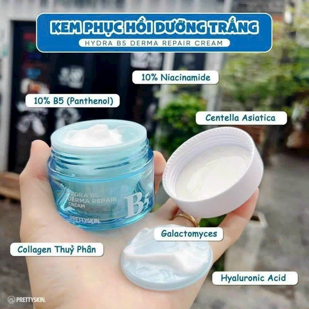 Trùm cuối phục hồi da dưỡng trắng  và chống nắng gọi tên kem B5 Prettyskin