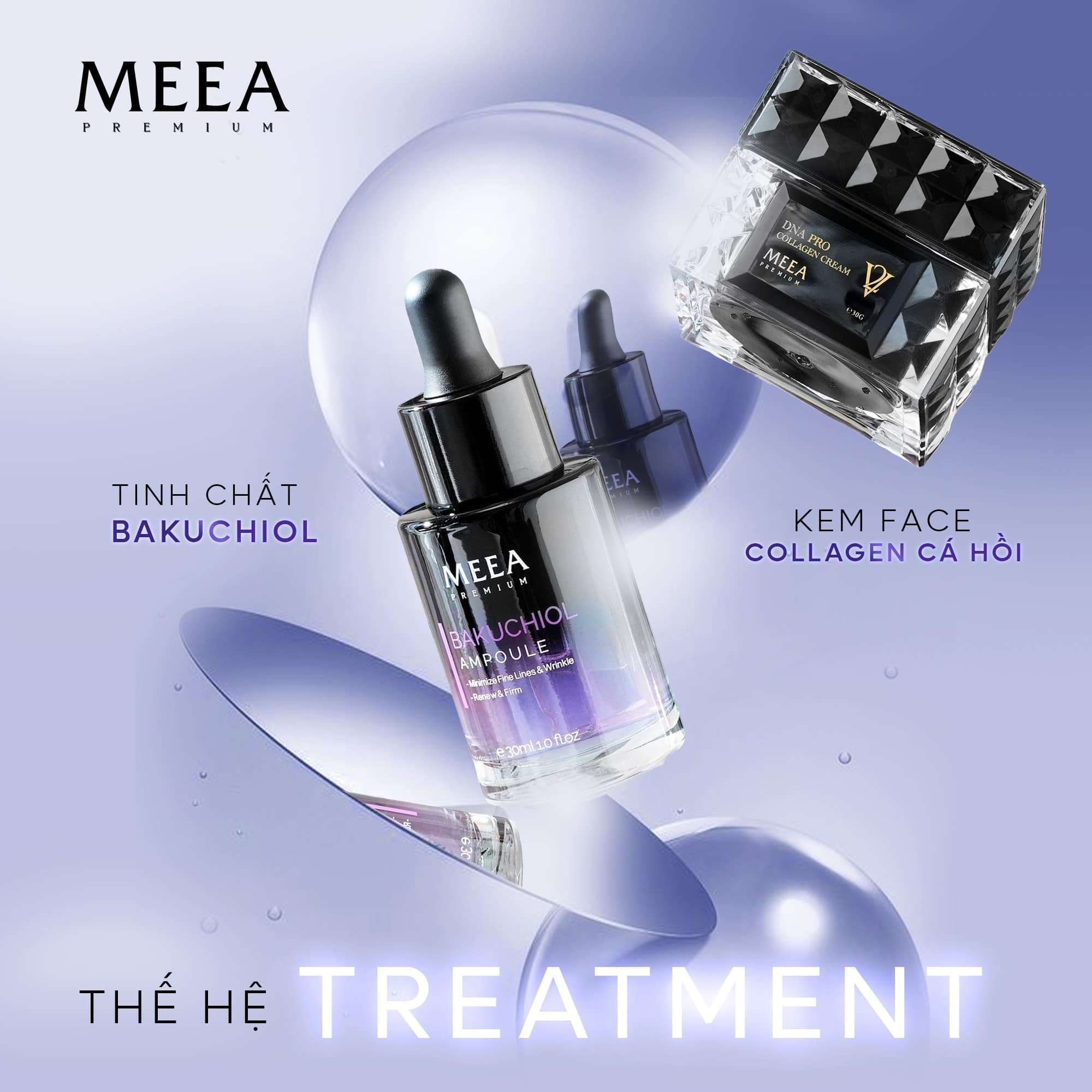 Combo Dưỡng Da Face Cá Hồi DNA Pro V2 Lớn + Serum Bakuchiol Ampoule V2 Lớn Meea Orgin