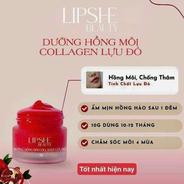 Em dưỡng hồng môi lựu đỏ LIPSHE BEAUTY