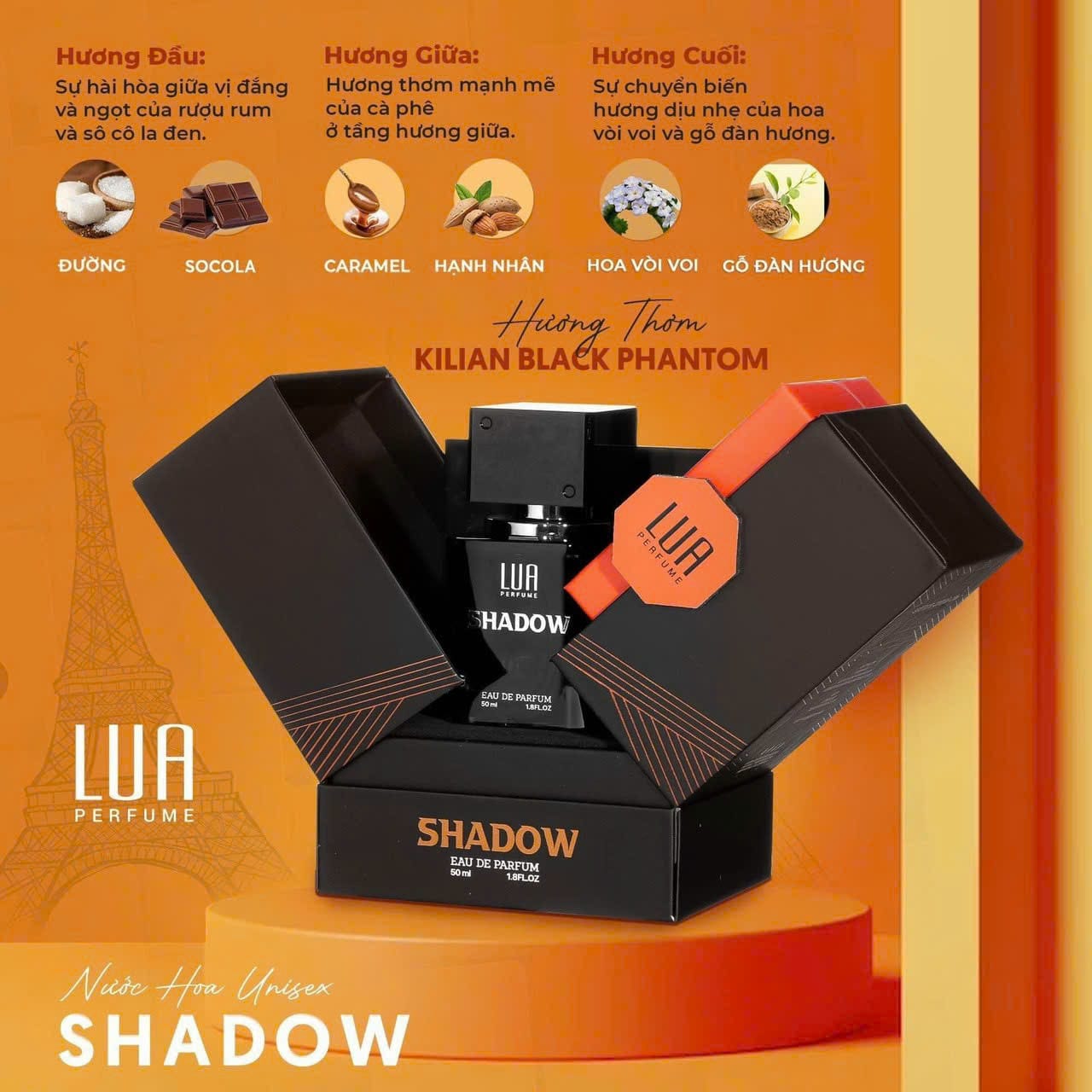 Shadow là hương thơm độc nhất vô nhị mang đến cho chủ nhân mình sự quyến rũ sang trọng đầy bí ẩn và cuốn hút.