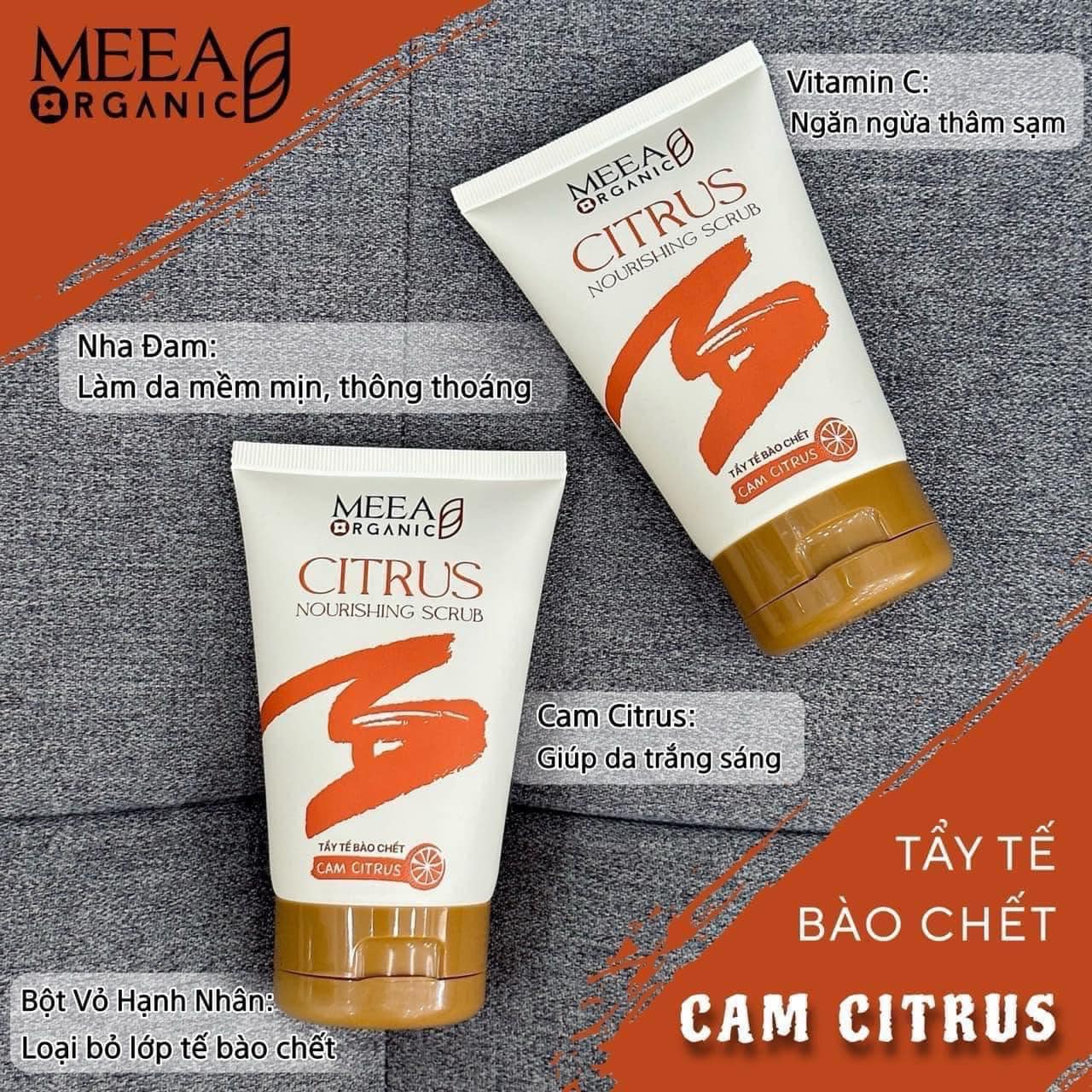 Tẩy Tế Bào Chết Face Cam Citrus Meea Organic Nouishing Scrub