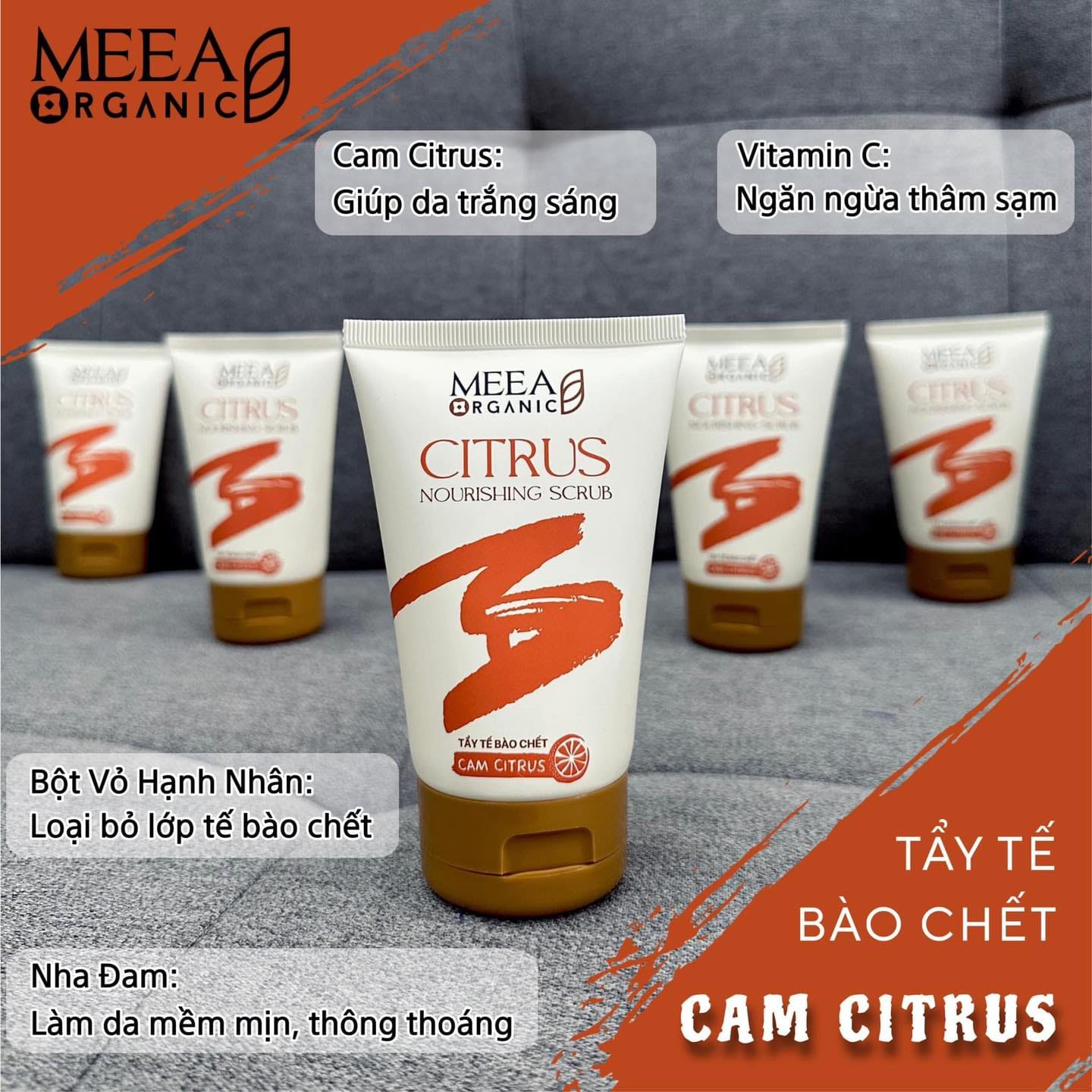 Tẩy Tế Bào Chết Face Cam Citrus Meea Organic Nouishing Scrub