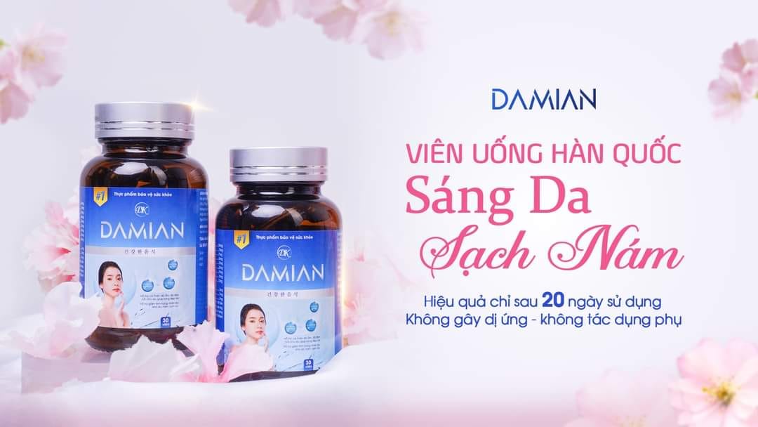 Viên uống trắng da Damian Phương pháp trắng da mờ nám hiệu quả