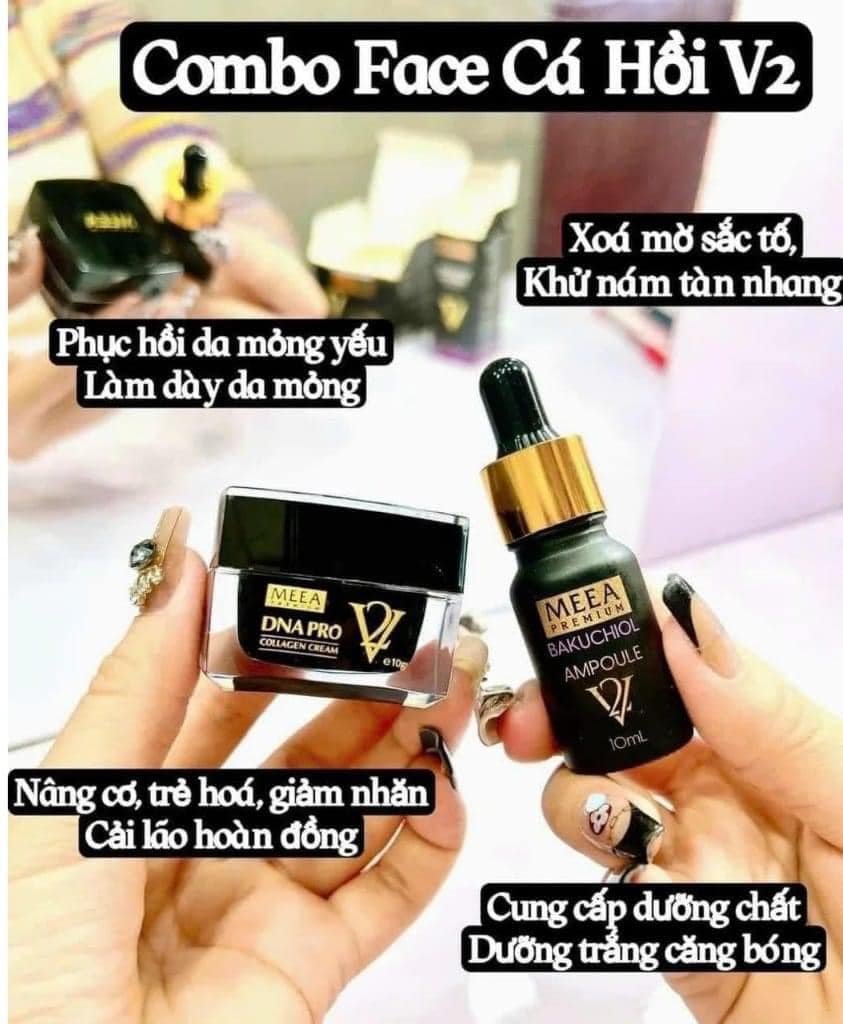 Combo Dưỡng Da Face Cá Hồi DNA Pro V2 Mini + Serum Bakuchiol Amploule V2 Mini Meea Origin